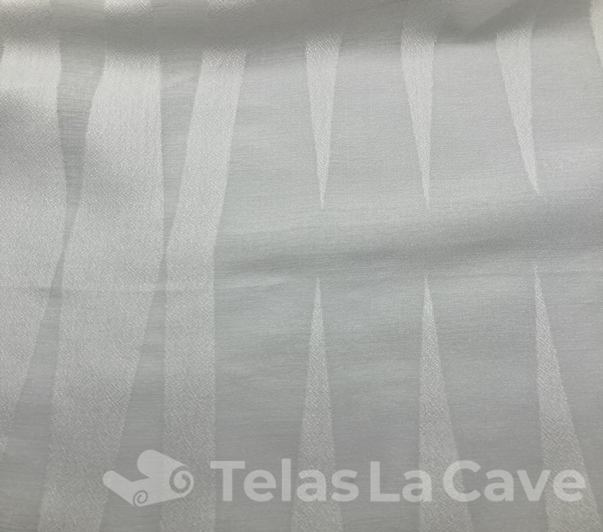 visillo de cortina brocado blanco roto modelo Teulada - Telas La Cave